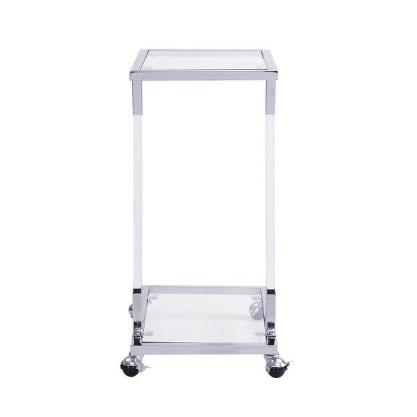 Sofa Table，Glass Top C Shape Square Table