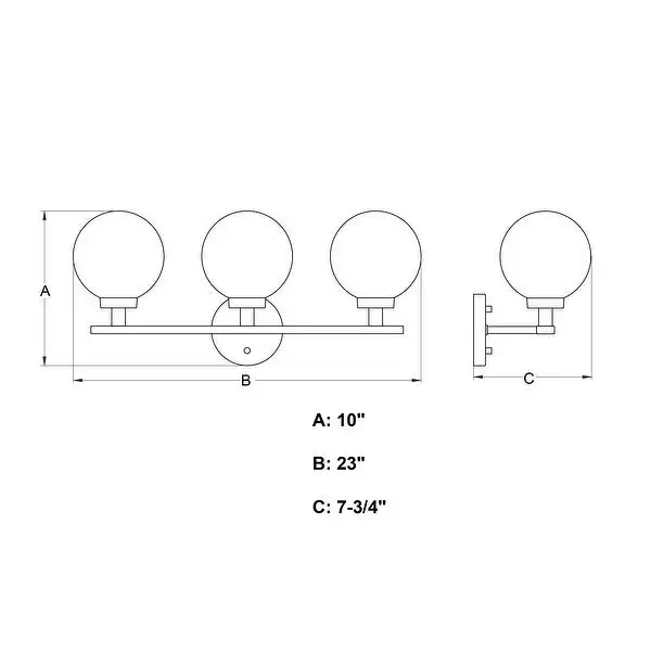 Lander Matte Black Bathroom Vanity Wall Fixture with Clear Glass Globes