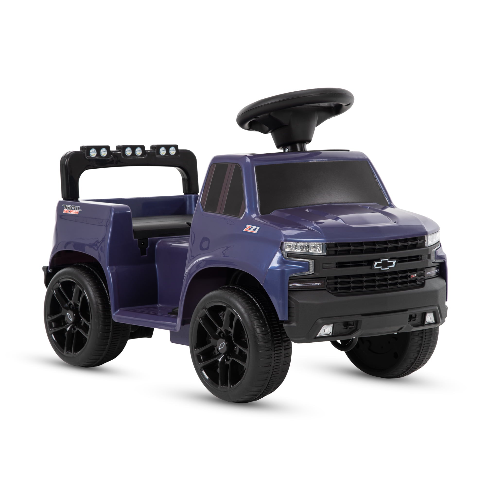 Huffy 6V Chevy Silverado Truck Ride-on Toy Quad for Kids, Blue