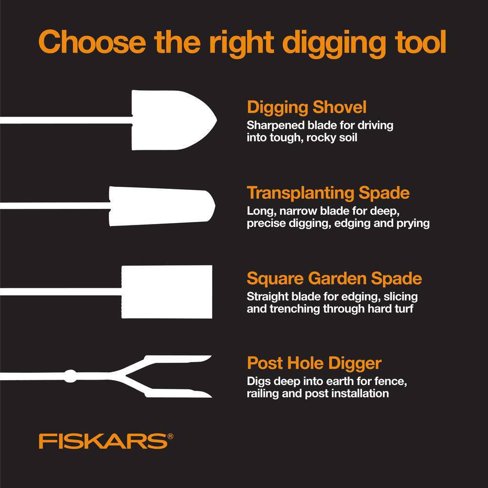 Fiskars 57 in. Long-handled Digging Shovel 396680-1001