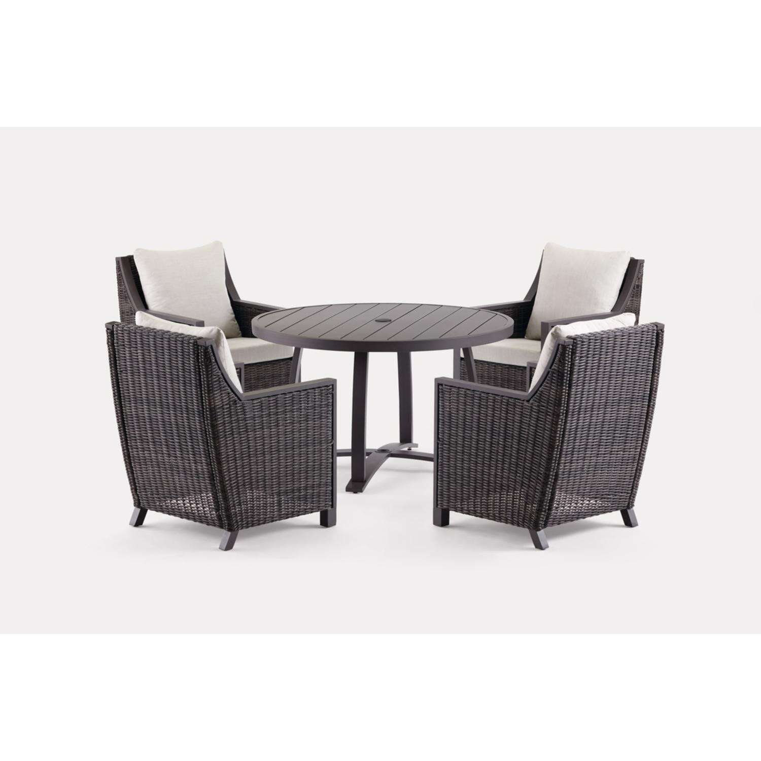 Living Accents Fullerton 5 pc Brown Aluminum Wicker Dining Set Tan