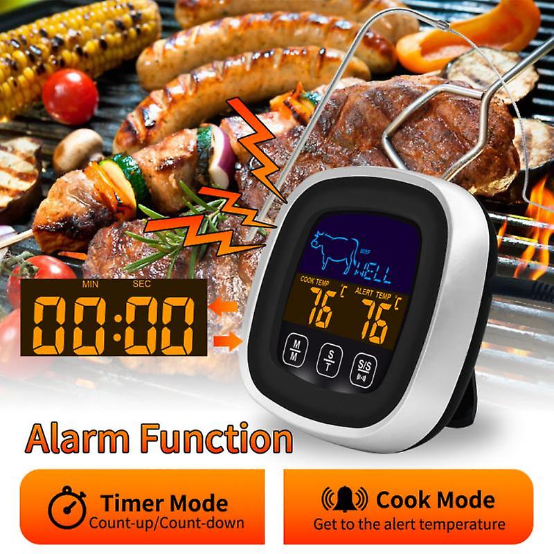 Kitchen Food Thermometer Outdoor Bbq Led Smart Display Steak Meat Bbq Probe Temperature Alarm Cooking Timer Kitchen Tester