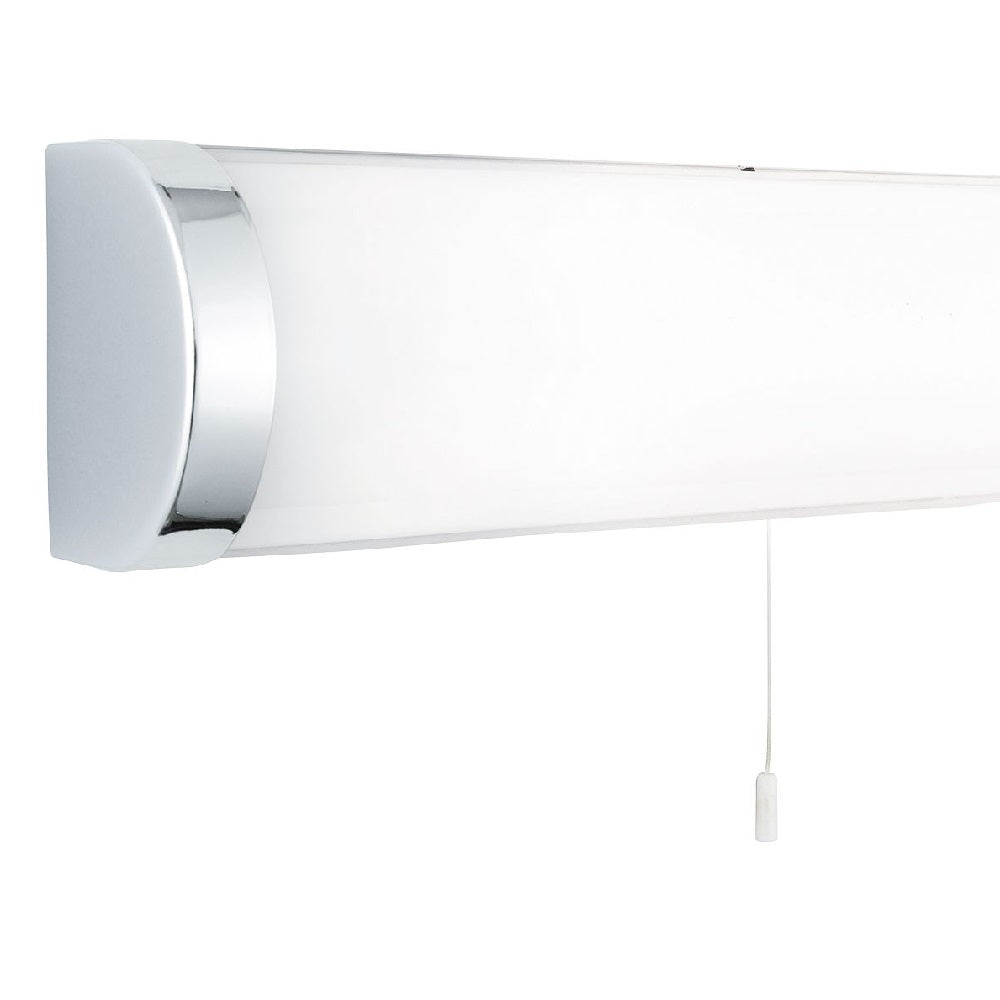 Britalia BRT330046 Polished Chrome & Opal Glass Bathroom 2 Lamp Bracket Switched Wall Light