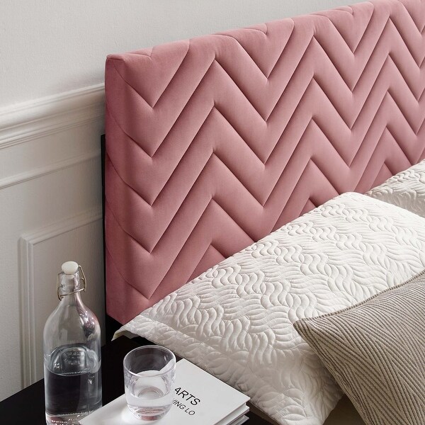 Mercy Chevron Tufted Performance Velvet Full/Queen Headboard - - 37076239