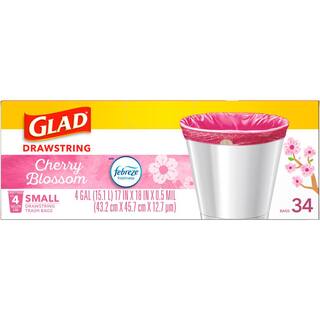 Glad 4 Gal. Cherry Blossom Drawstring OS Trash Bags (34-Count) 1258779274