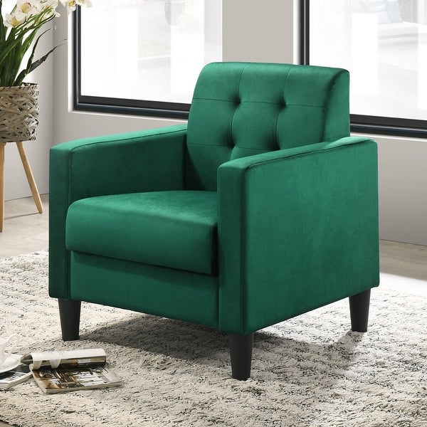 Hale Velvet Accent Armchair with Tufting