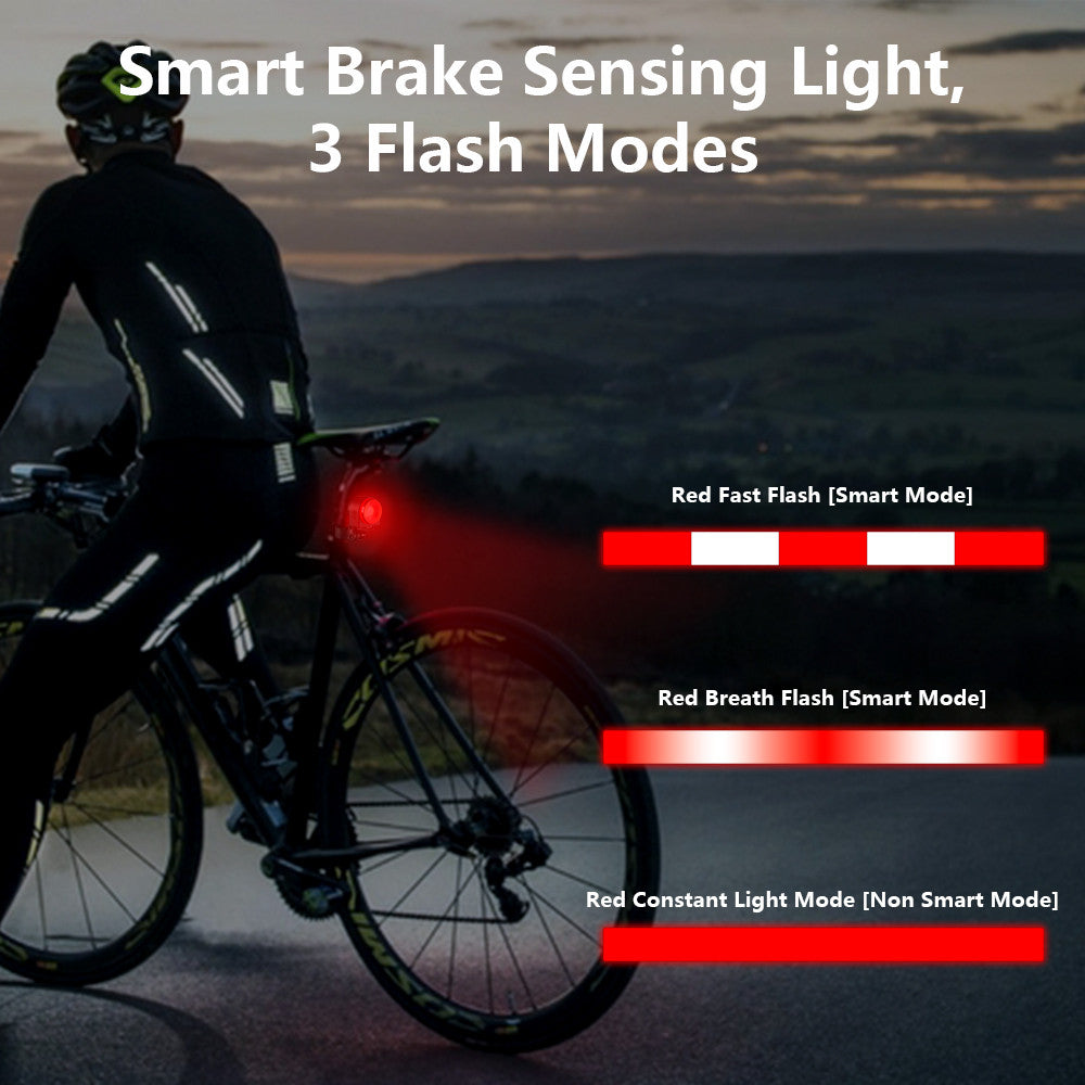 Ouspow Bike Reflector Light with Wireless Remote Control，Bicycle Alarm Anti-theft Lock Tail Light IPX5 Waterproof Smart Cycle Brake Light Night Riding