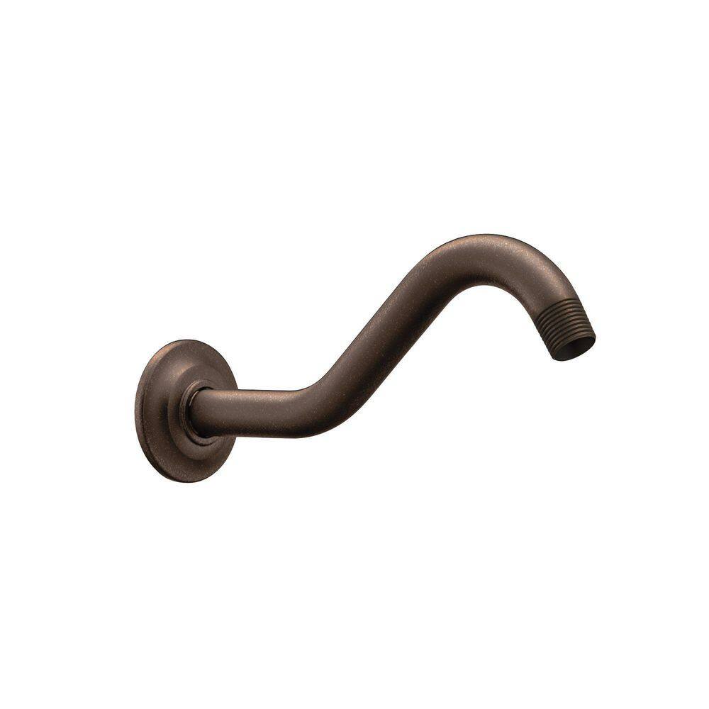 MOEN 8.75 in. Wall Mount Shepherd's Hook Shower Arm Oil Rubbed Bronze with Flange Included 177171ORB