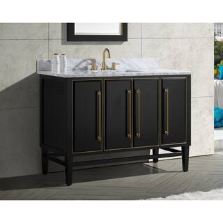 Avanity Mason 48 in. Bath Vanity Cabinet Only in Black with Gold Trim MASON-V48-BKG