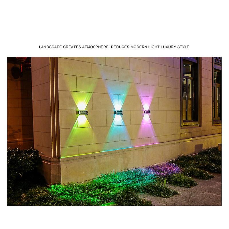 1pc Super Bright Solar Wall Light Led Outdoor Waterproof Garden Decor Up Down Luminous Light Wall Lamp Balcony Courtyard Landscape Lighting