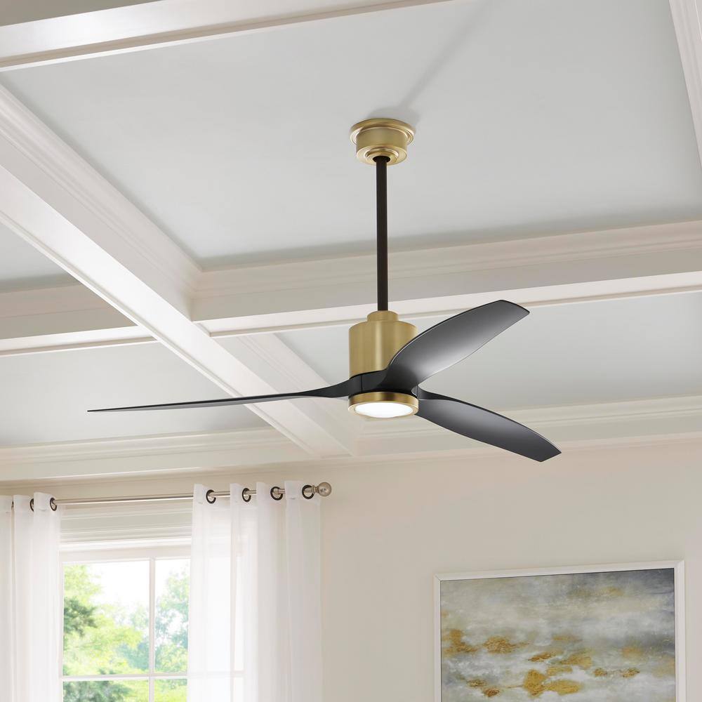 Home Decorators Collection Triplex 60 in. LED Brushed Bronze Ceiling Fan with Light YG749-BRB