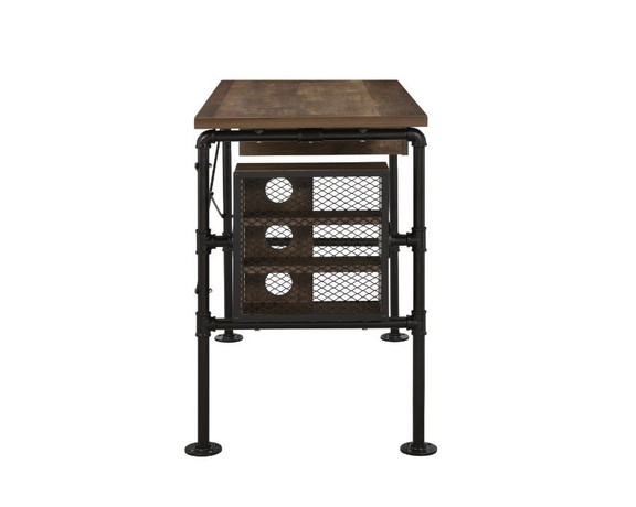 ACME Endang Writing Desk  Weathered Oak   Black Fi...