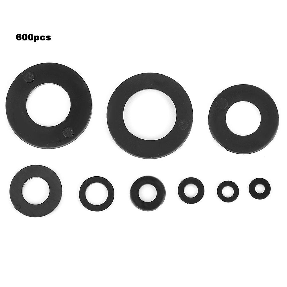 600pcs Black Nylon Washer Gasket Combination Kit M2-m12 9 Sizes Hardware Supplies