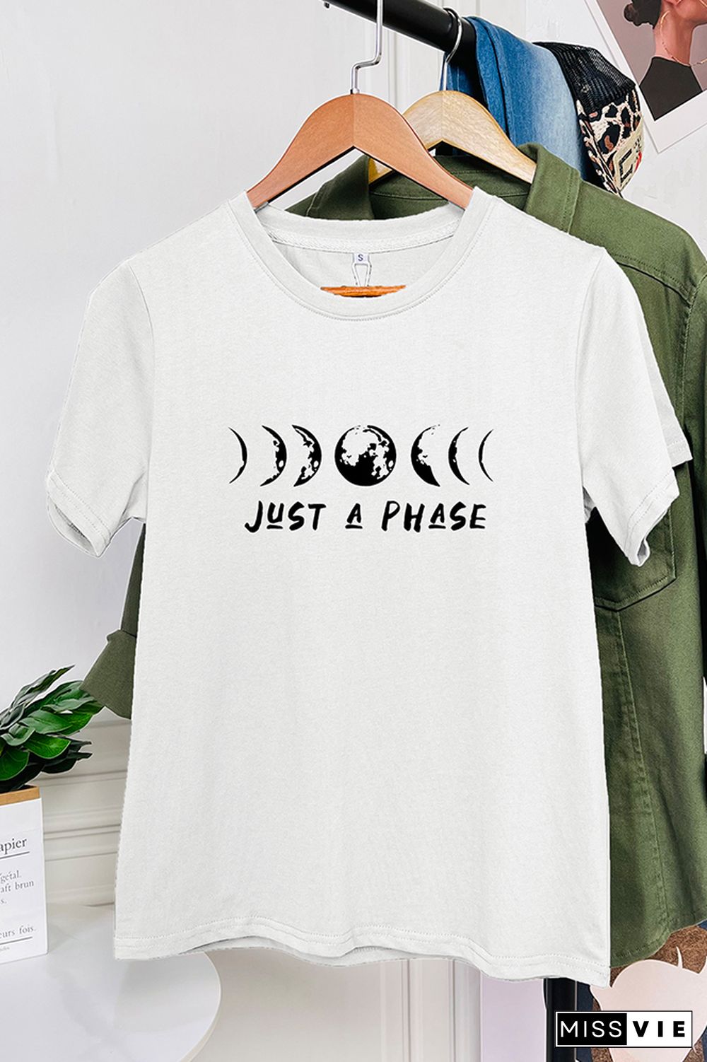 It's Just A Phase Moon Graphic T-Shirt Wholesale