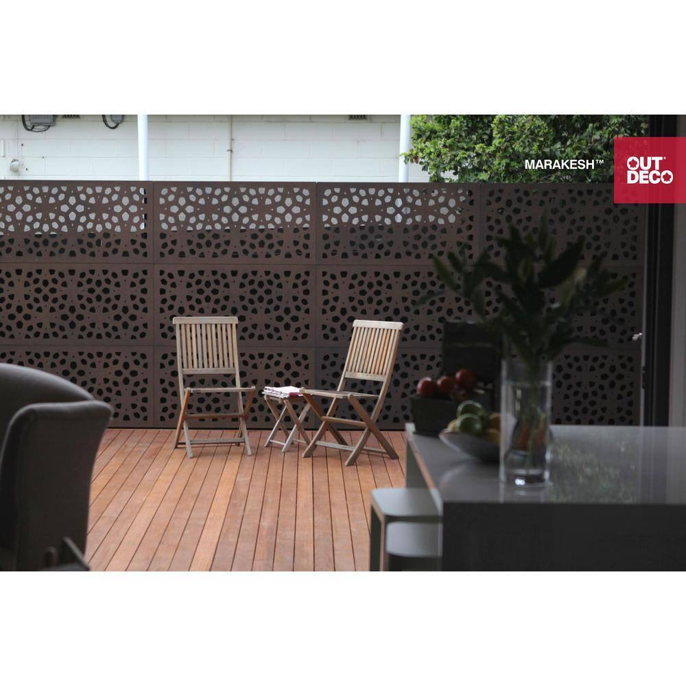 OUTDECO 516 in. x 24 in. x 48 in. Marakesh Modular Hardwood Composite Decorative Fence Panel USADSMK1