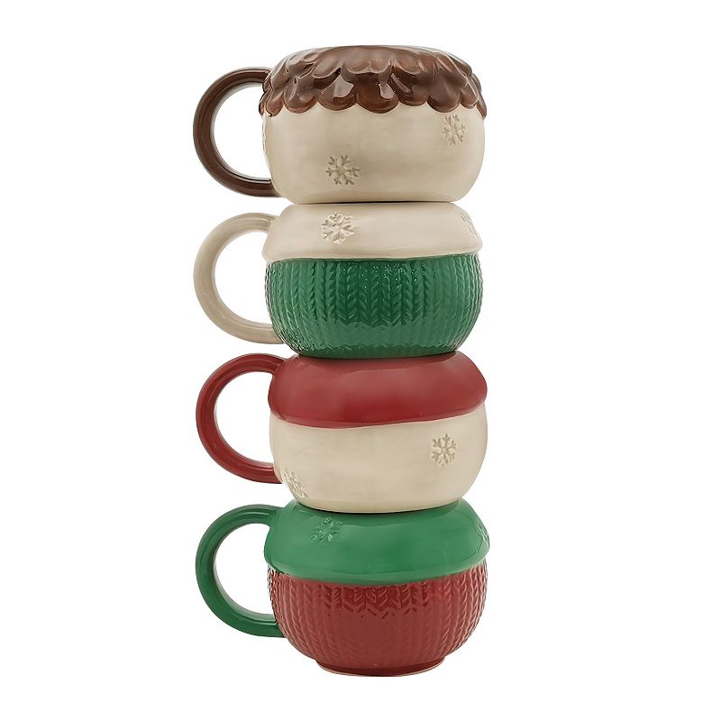 St. Nicholas Square? 4-Pack Yuletide Gnome Stacking Mug Set