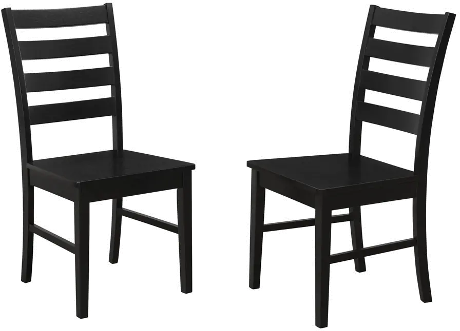 Argon Black Ladder Back Dining Room Chairs (Set of 2)