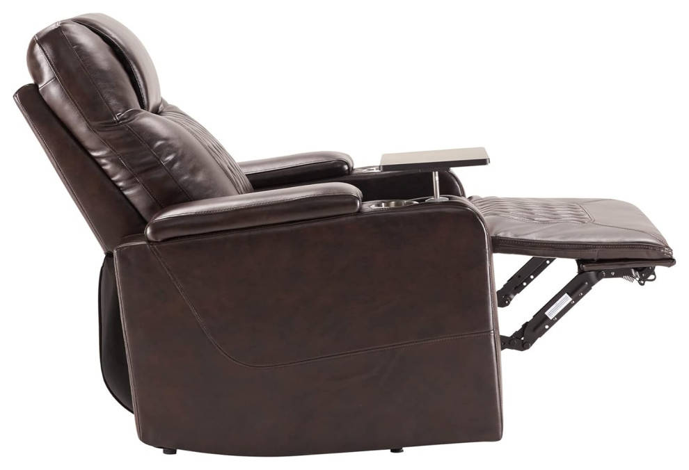 Modern Electric Power Recliner  Swiveling Tray Table  amp2 Cup Holders   Modern   Recliner Chairs   by Decor Love  Houzz