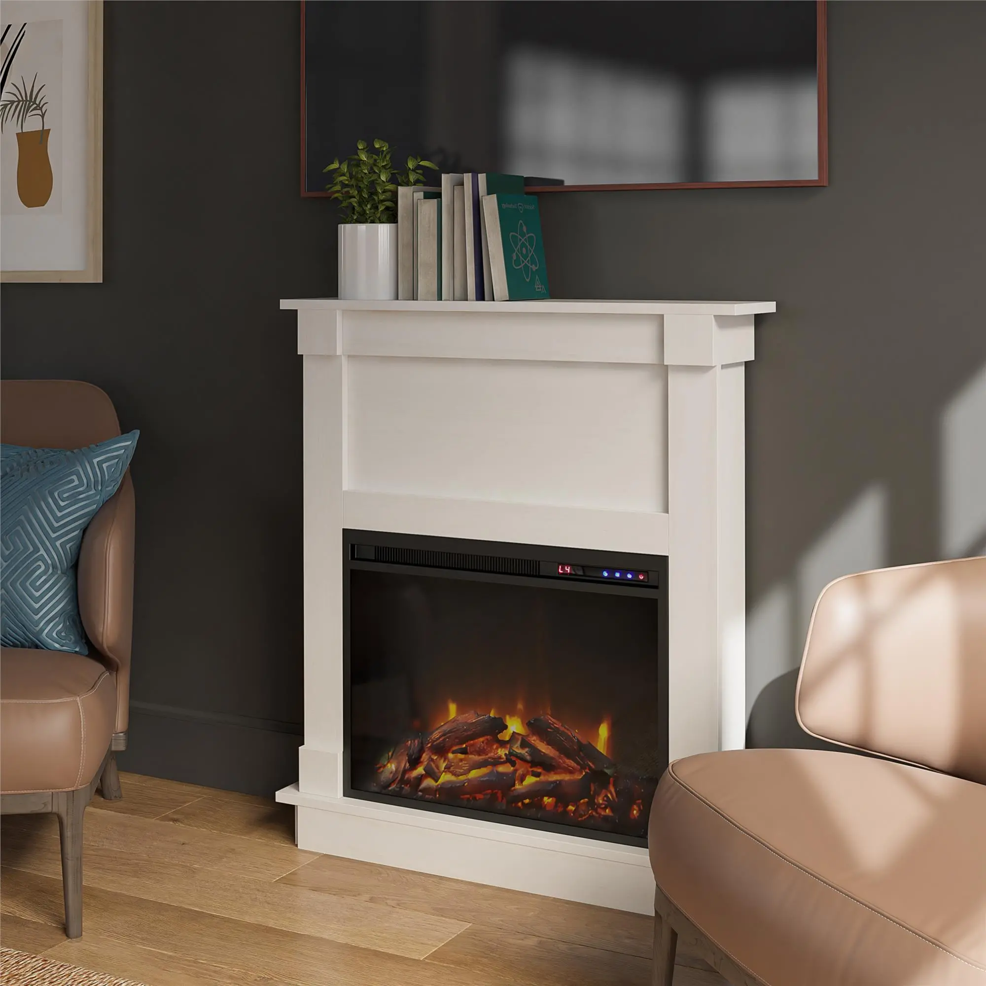 Ellsworth White Fireplace with Mantel