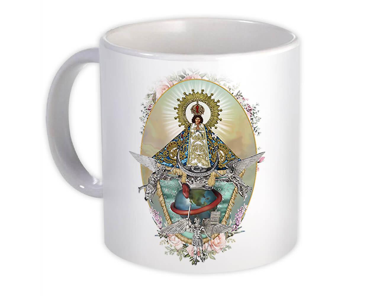 Gift Mug: Our Lady Globe Roses Catholic