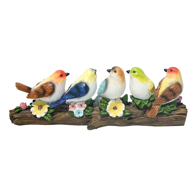 Transpac Resin 10 In Multicolor Spring Birds With Flowers Fig