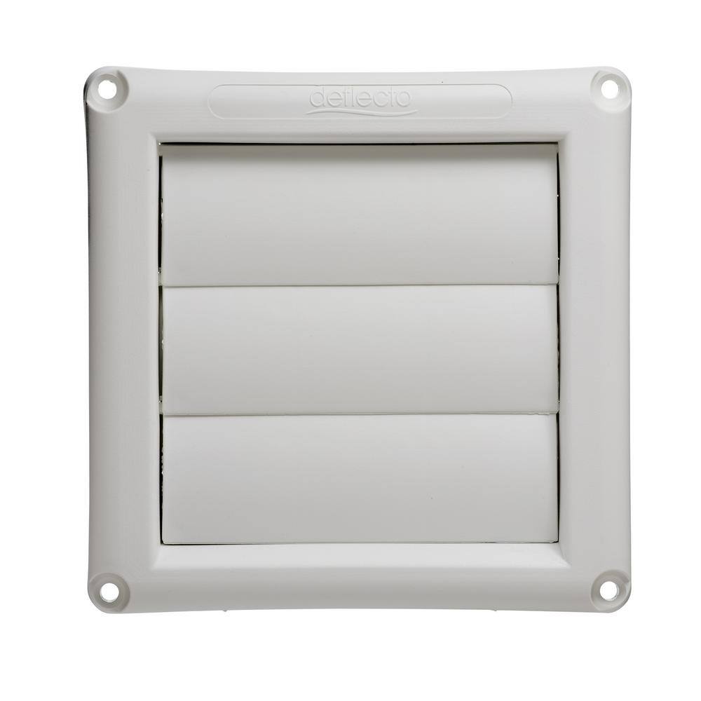 Louvered 4 in. White Hood with Air Tight Pipe Dryer Vent ATSVHAW412