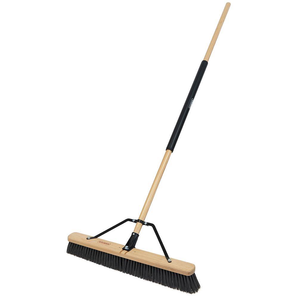 HARPER 24 in. Outdoor HardwoodSteel Handle Push Broom for Dirt and Wet Grass 20224500