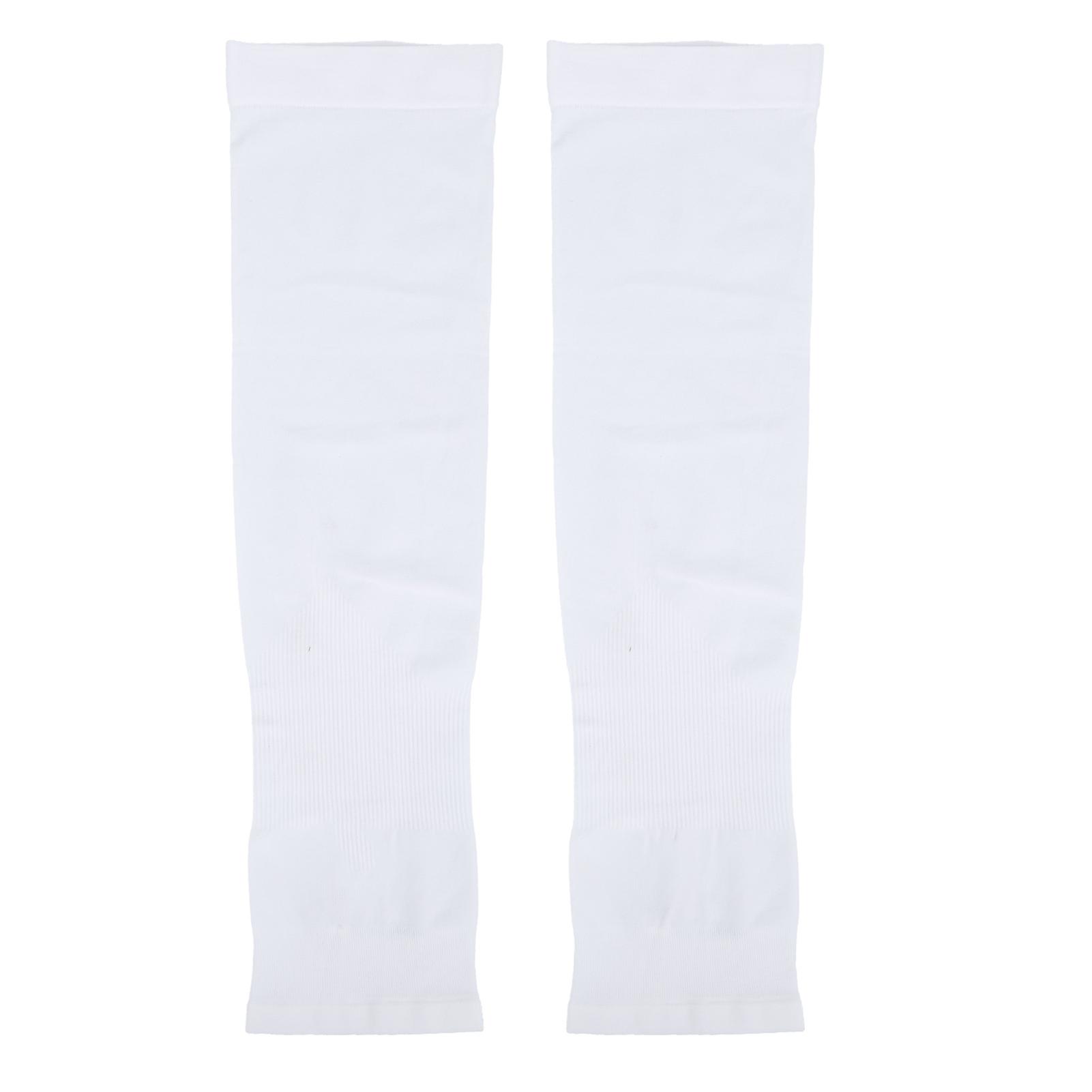 Summer Sun Protection Oversleeves Ice Silk Sleeves For Outdoor Sports With Finger Opening For Unisexwhite