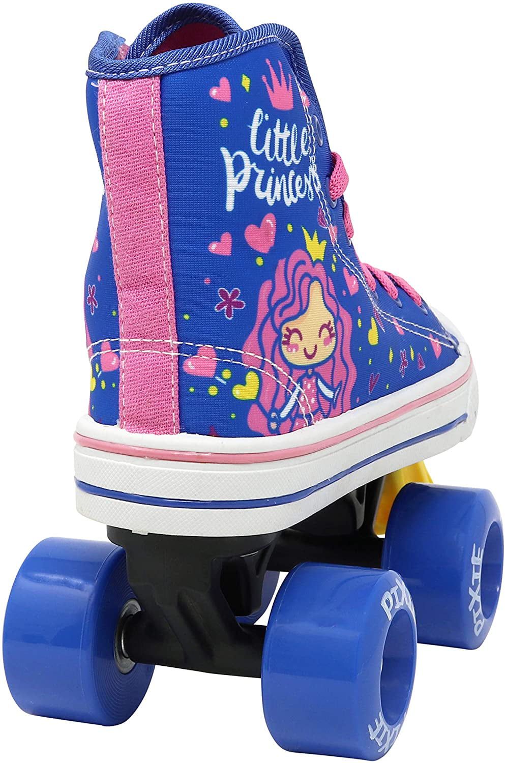 Lenexa Roller Skates for Girls， Pixie Little Princess Kids Quad Roller Skate Indoor and Outdoor Children Skate for Kids， High Top Sneaker Style for Beginners Size 3