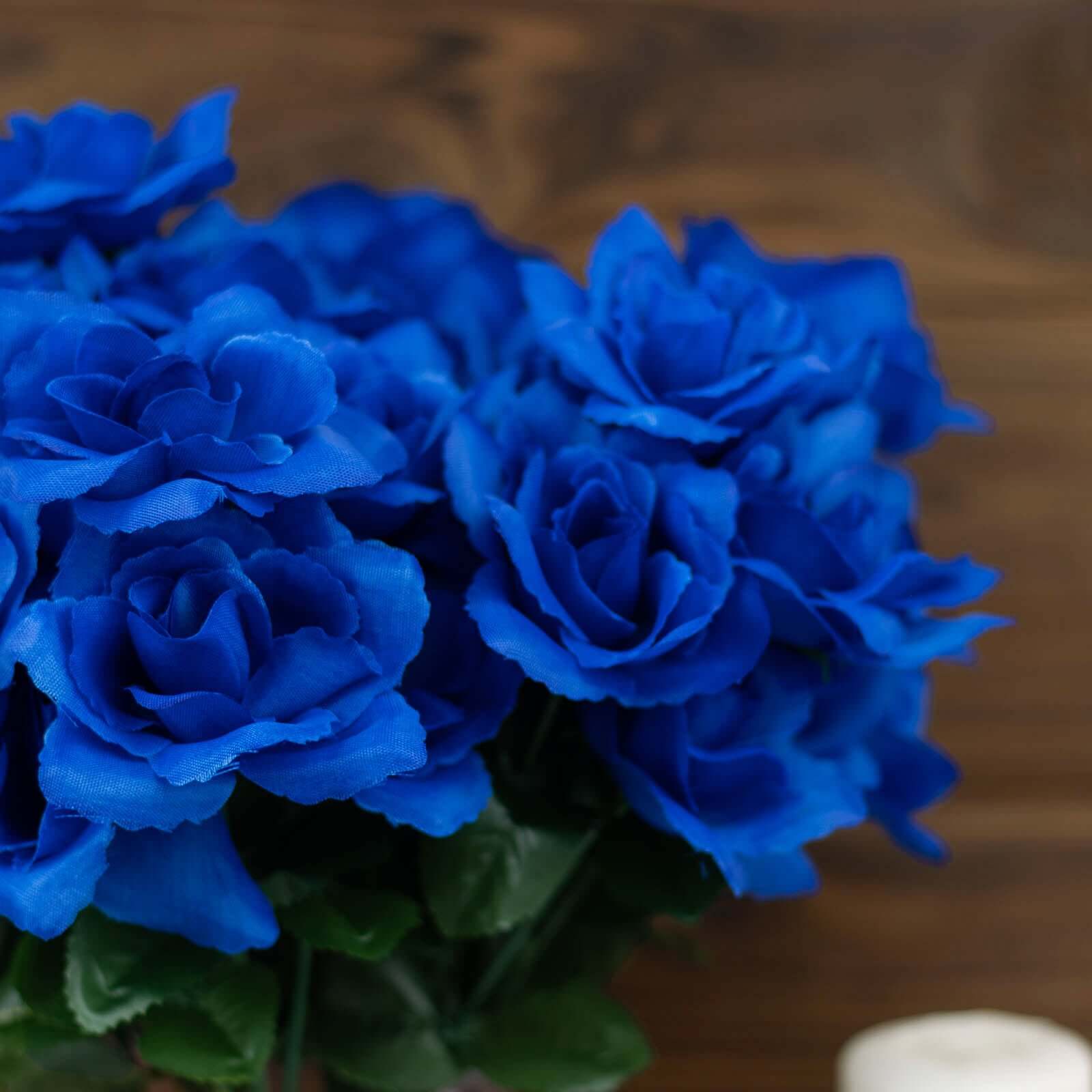 12 Bushes Royal Blue Artificial Premium Silk Blossomed Rose Flowers 84 Roses