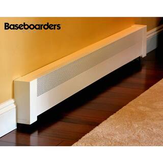 Baseboarders Basic Series 5 ft. Galvanized Steel Easy Slip-On Baseboard Heater Cover in White BC001-60