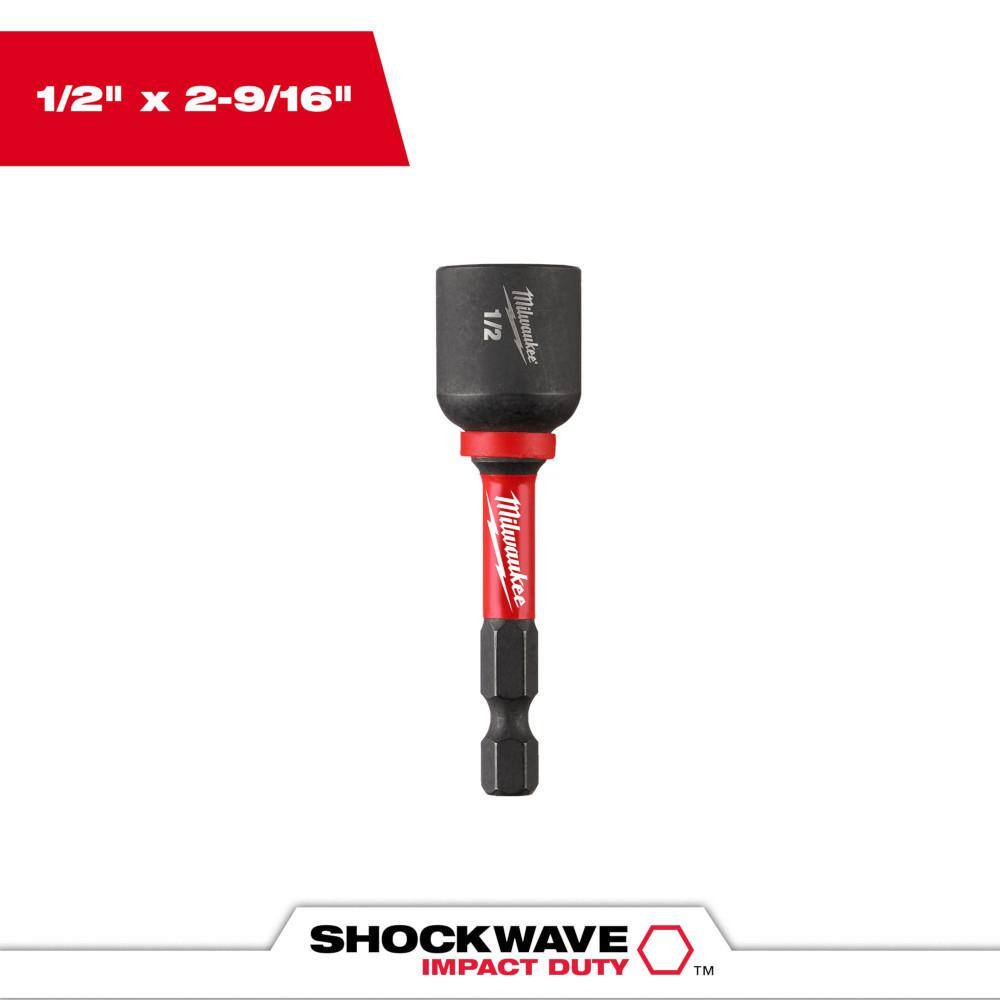 MW SHOCKWAVE Impact Duty 12 in. x 2-916 in. Alloy Steel Magnetic Nut Driver (1-Pack) 49-66-4537