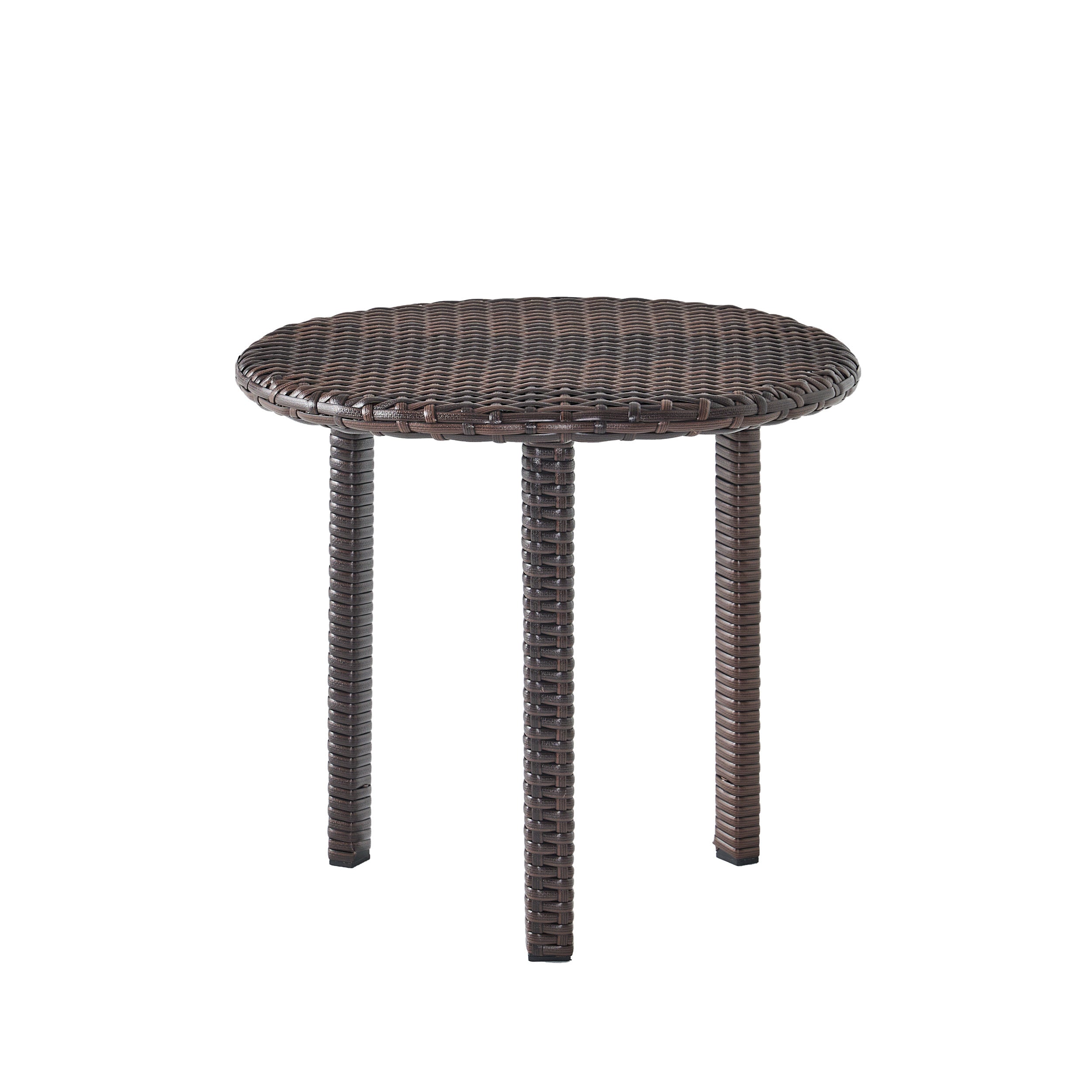 Lakeport Outdoor 3pc Brown Wicker Side Table Set