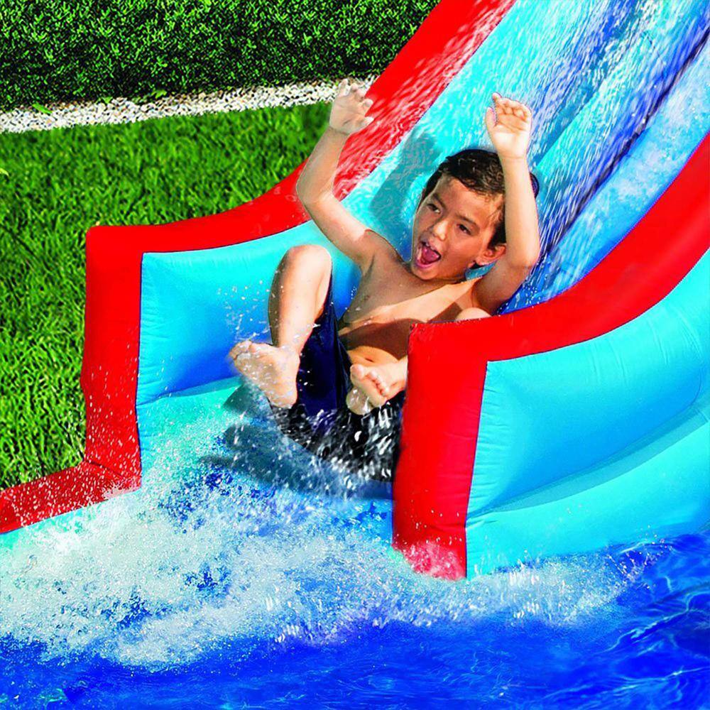 BANZAI Slide and Soak Splash Park Inflatable Outdoor Kids Water Park Play Center BAN-35076