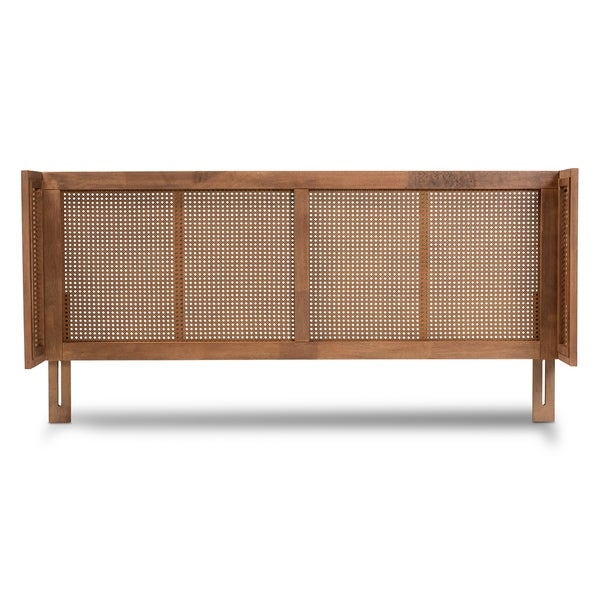 Carson Carrington Dagas Wraparound Curved Wood and Rattan Headboard - - 29078111