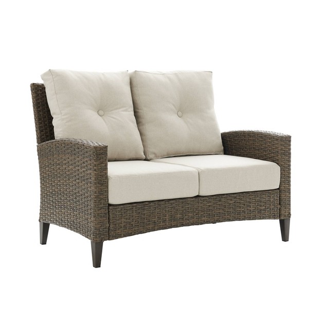 Rockport Outdoor Wicker High Back Loveseat Crosley