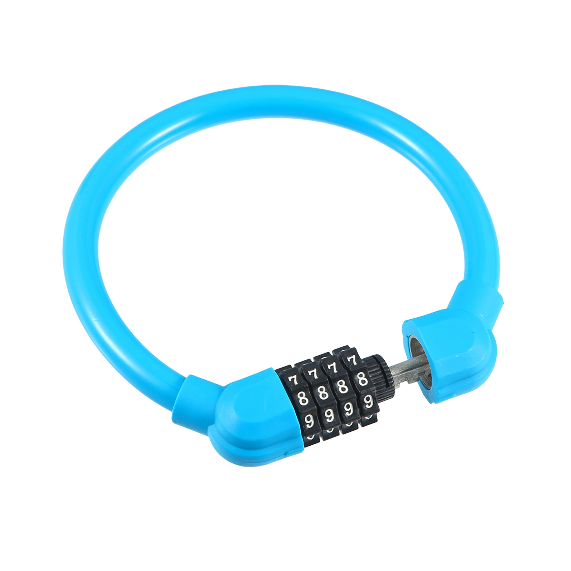 45cmx12mm Bicycle Locks Cable Portable 4 Digit Security Resettable Combination Bicycle Cable Lock Blue