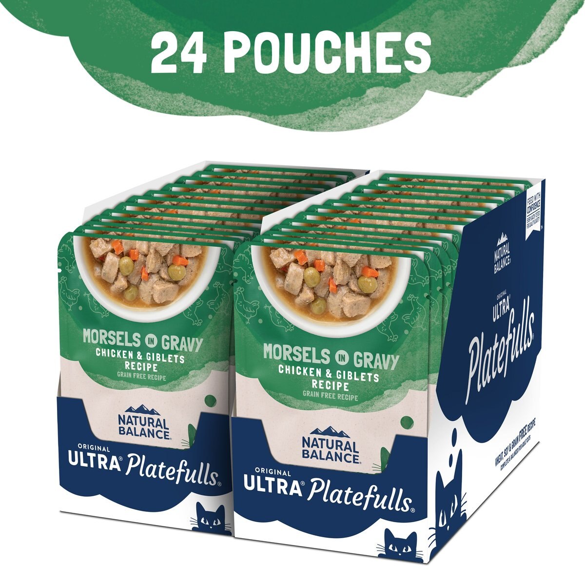 Natural Balance Platefulls Chicken and Giblets Formula in Gravy Grain-Free Cat Food Pouches