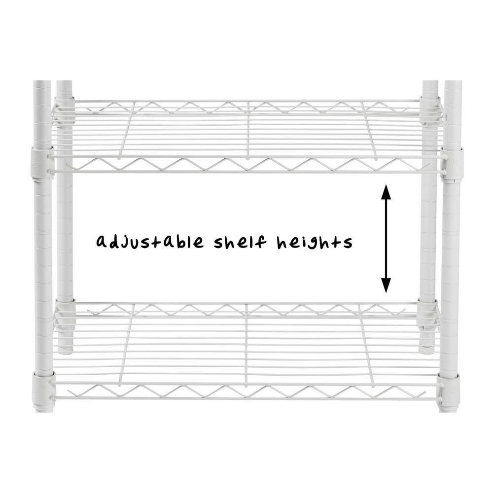 Honey-Can-Do White Heavy Duty 3-Tier Steel Adjustable Shelving Unit (24 in. W x 30 in. H x 14 in. D) SHF-09619