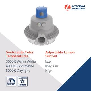 Lithonia Lighting 175-Watt Equivalent Integrated LED Gray Area Light with Switchable Color Temperatures BGR ALO SWW2 MVOLT PER DNA M2