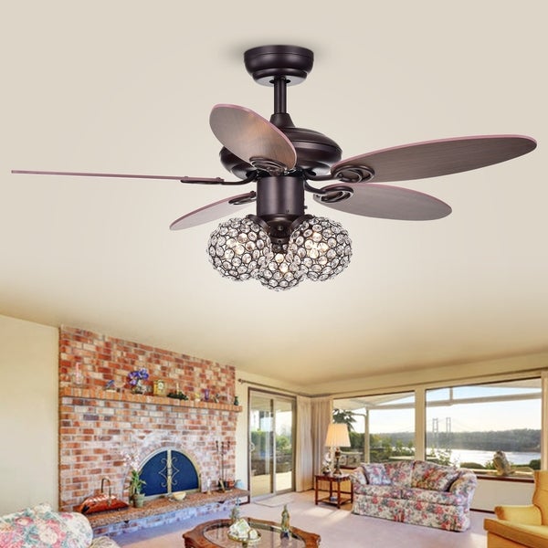 Casimer 5-blade 3-light Crystal Bronze Ceiling Fan Shopping - The Best Deals on Ceiling Fans | 23845372