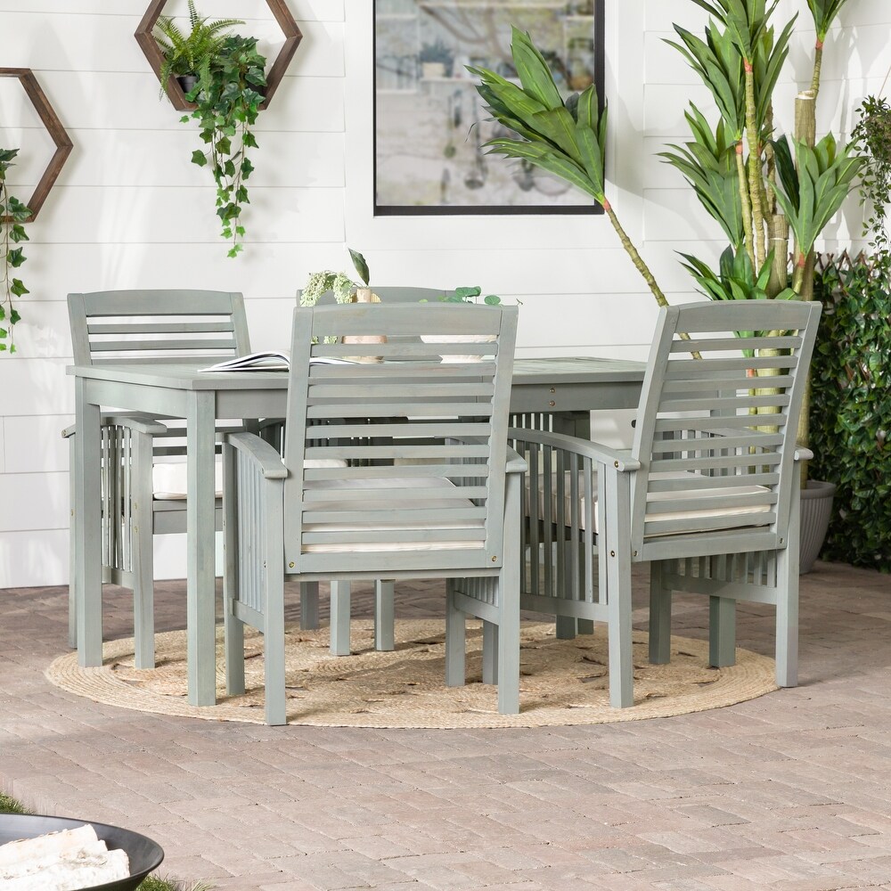 Middlebrook Surfside 5 piece Acacia Wood Outdoor Dining Set   60 x 34 x 30h