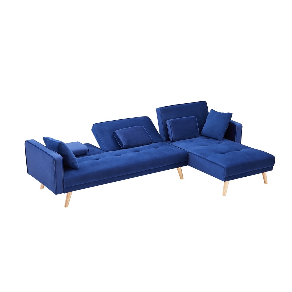 Sofa Bed  Convertible Sleeper Couch with Pillows L shaped Sectional Sofa Bed with Chaise