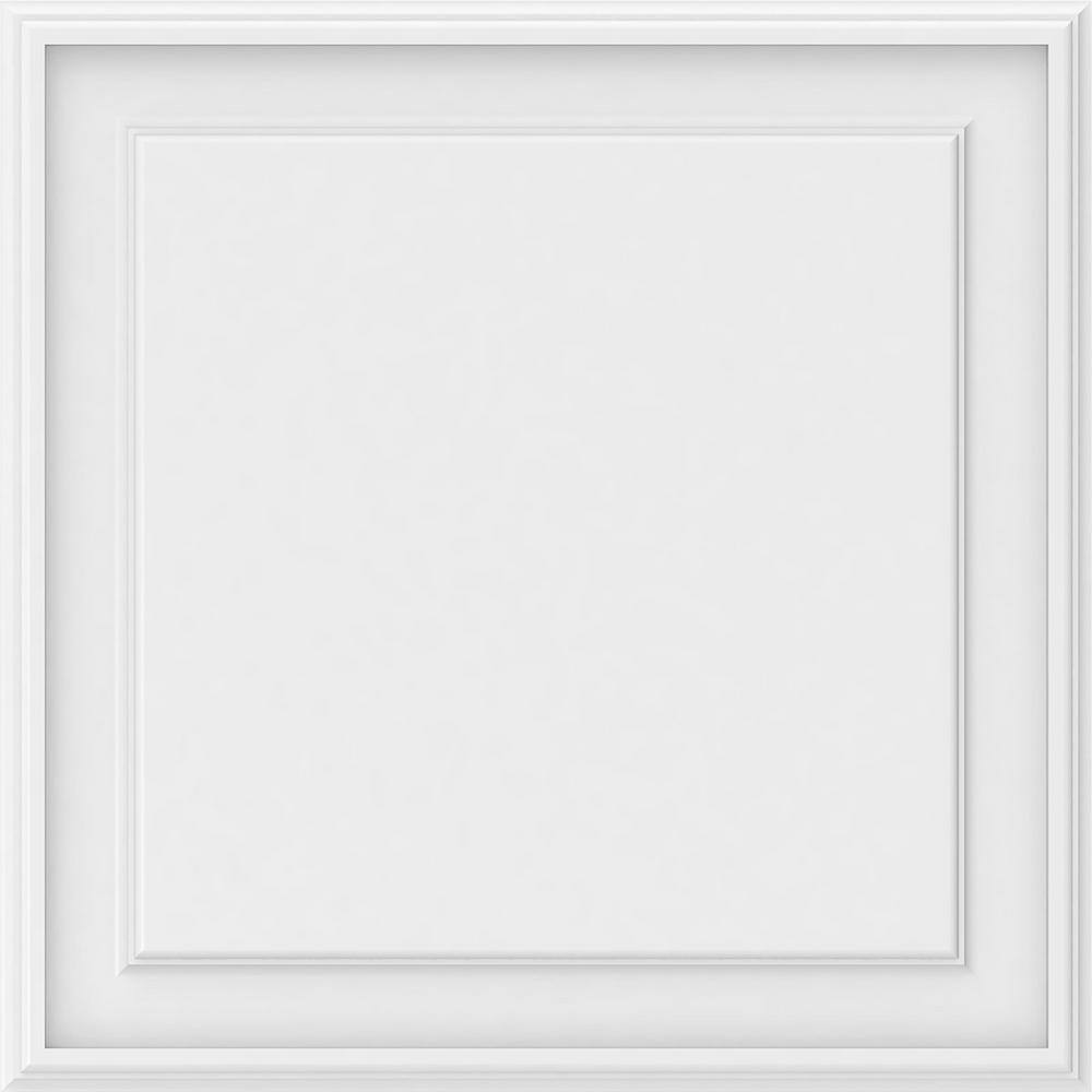 Ekena Millwork 58 in. x 2 ft. x 2 ft. Legacy Raised Panel White PVC Decorative Wall Panel WALP24X24X062LEG