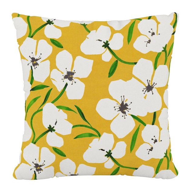 Skyline Furniture Square Outdoor Throw Pillow Anemone Field Goldenrod