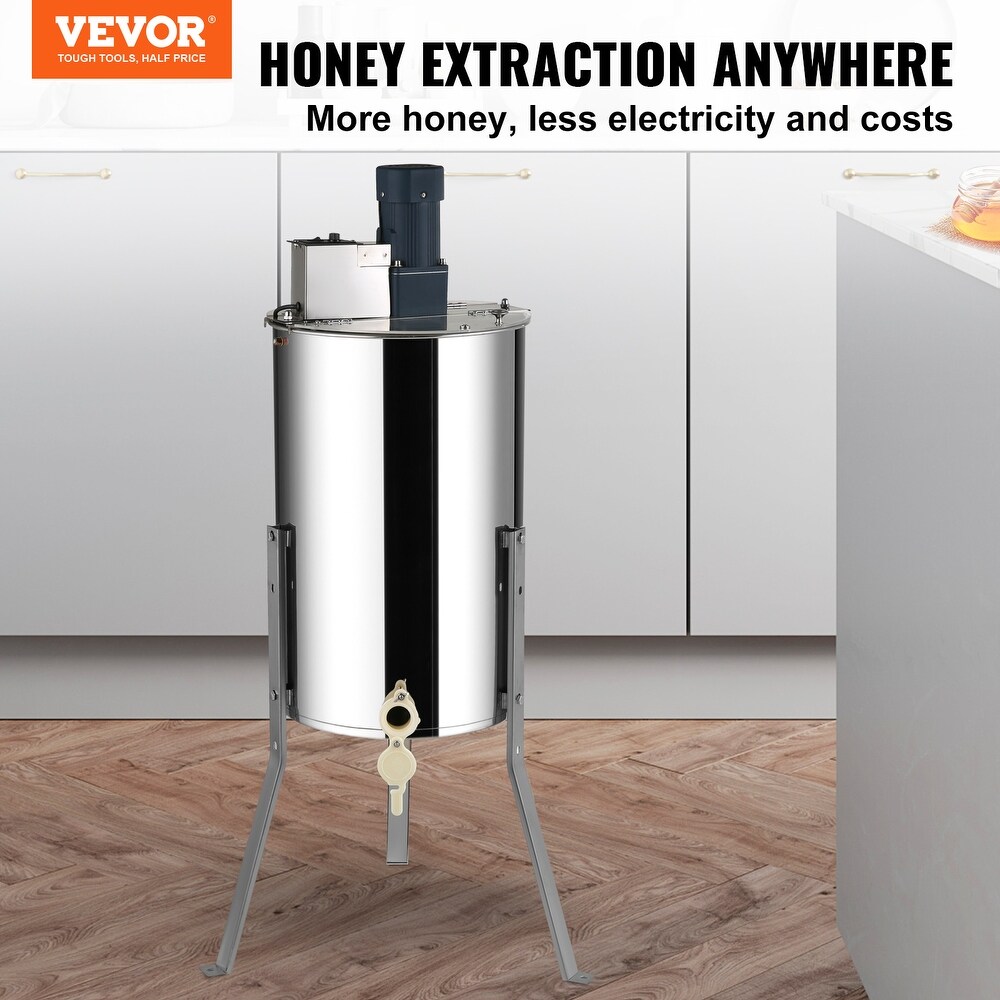 VEVOR Electric Honey Extractor 2/4   4/8 Frames Stainless Steel Beekeeping Centrifuge with Adjustable Stand Honeycomb Spinner