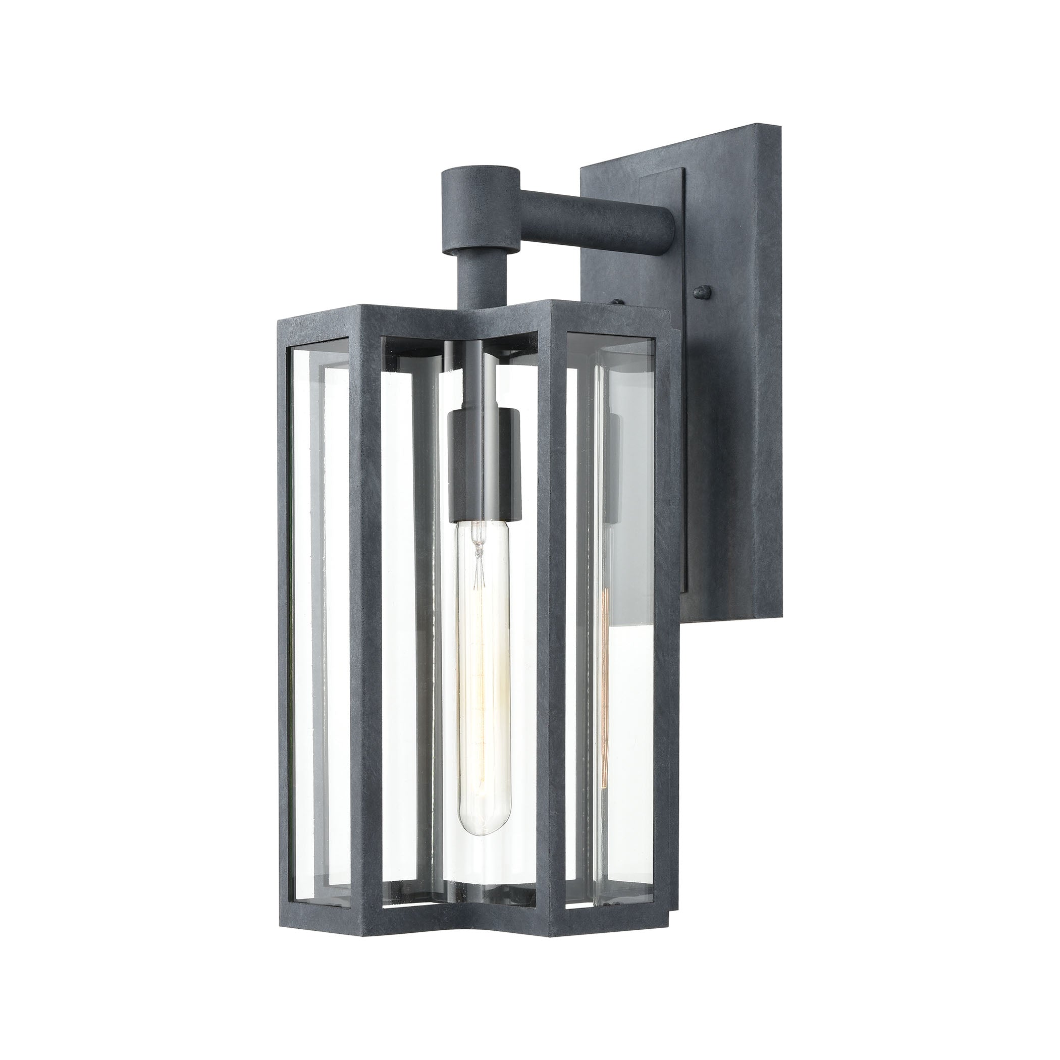 Bianca 1-Light 16 x 10 x 8 Sconce in Aged Zinc with Clear