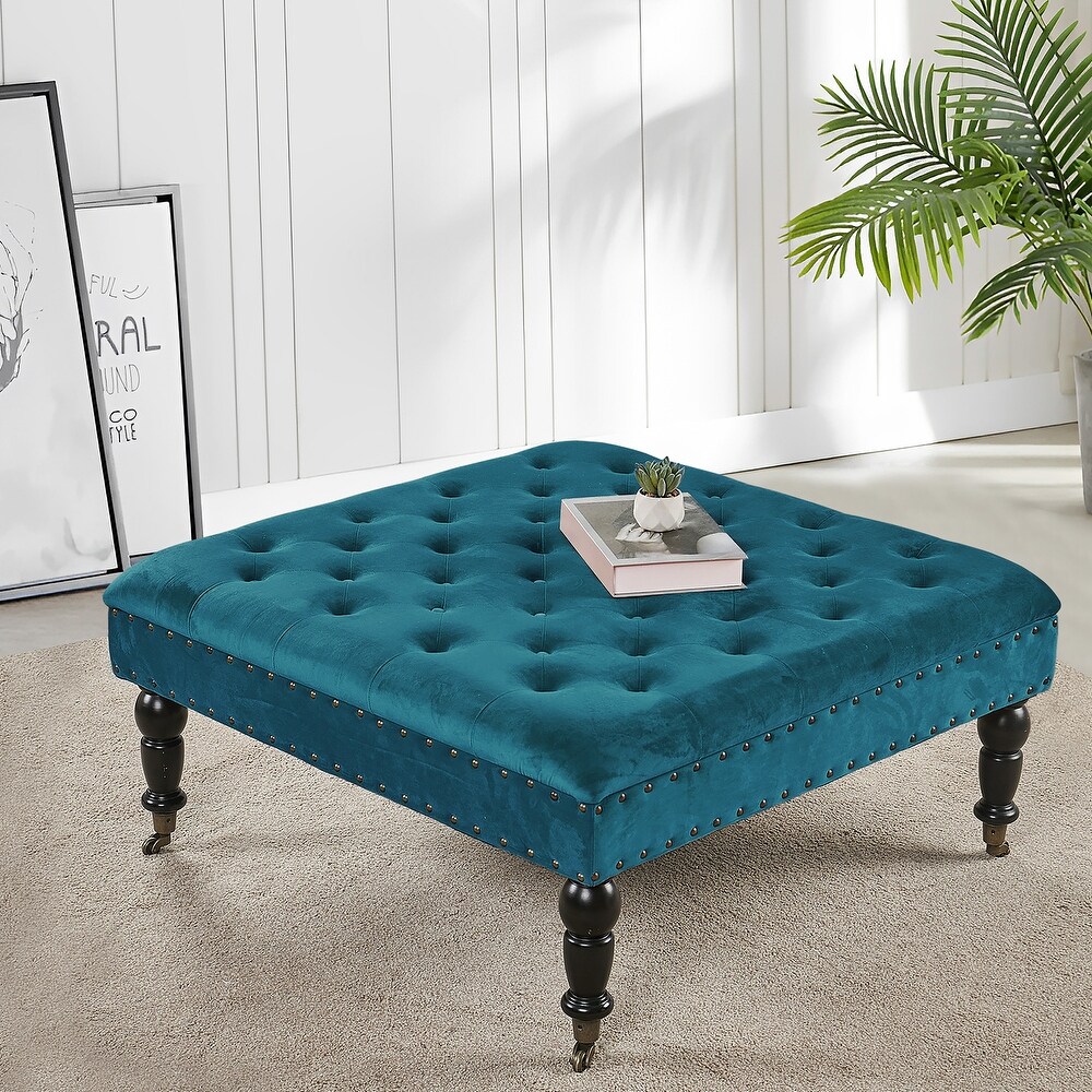 Home Soft Things Supersoft Tufted Coffee Table Ottoman   33\