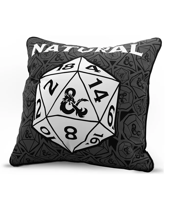 Dungeons and Dragons Natural 20 Pillow Cover  15 x 15