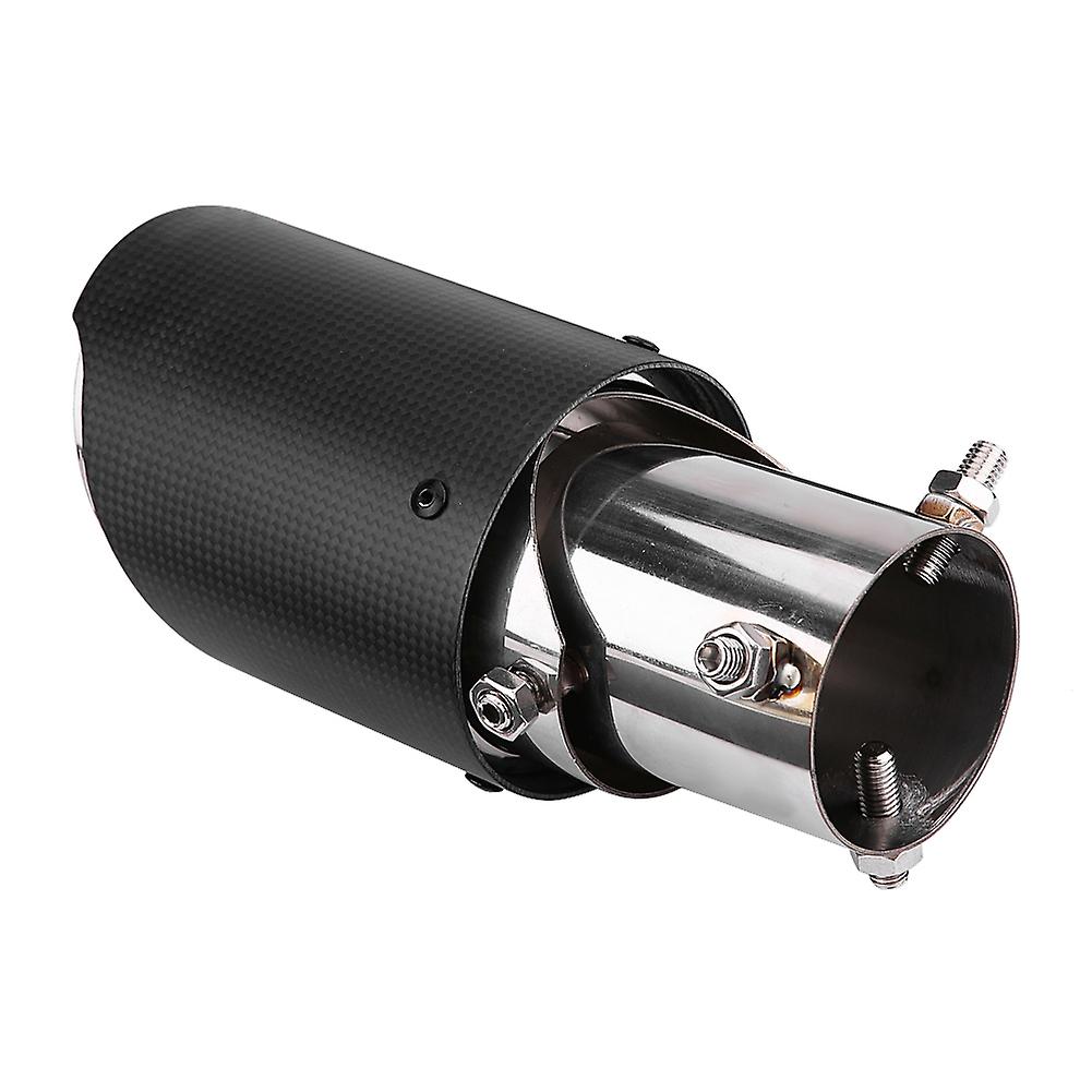 Carbon Fiber Style Matte Car Adjustment Exhaust Pipe Muffler End Tip Tailpipe For 60.5mm 89mm